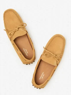 J.McLaughlin Linus Suede Driving Mocassins Beige Fashion