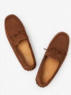 J.McLaughlin Linus Suede Driving Moccasins DarkBrown Best