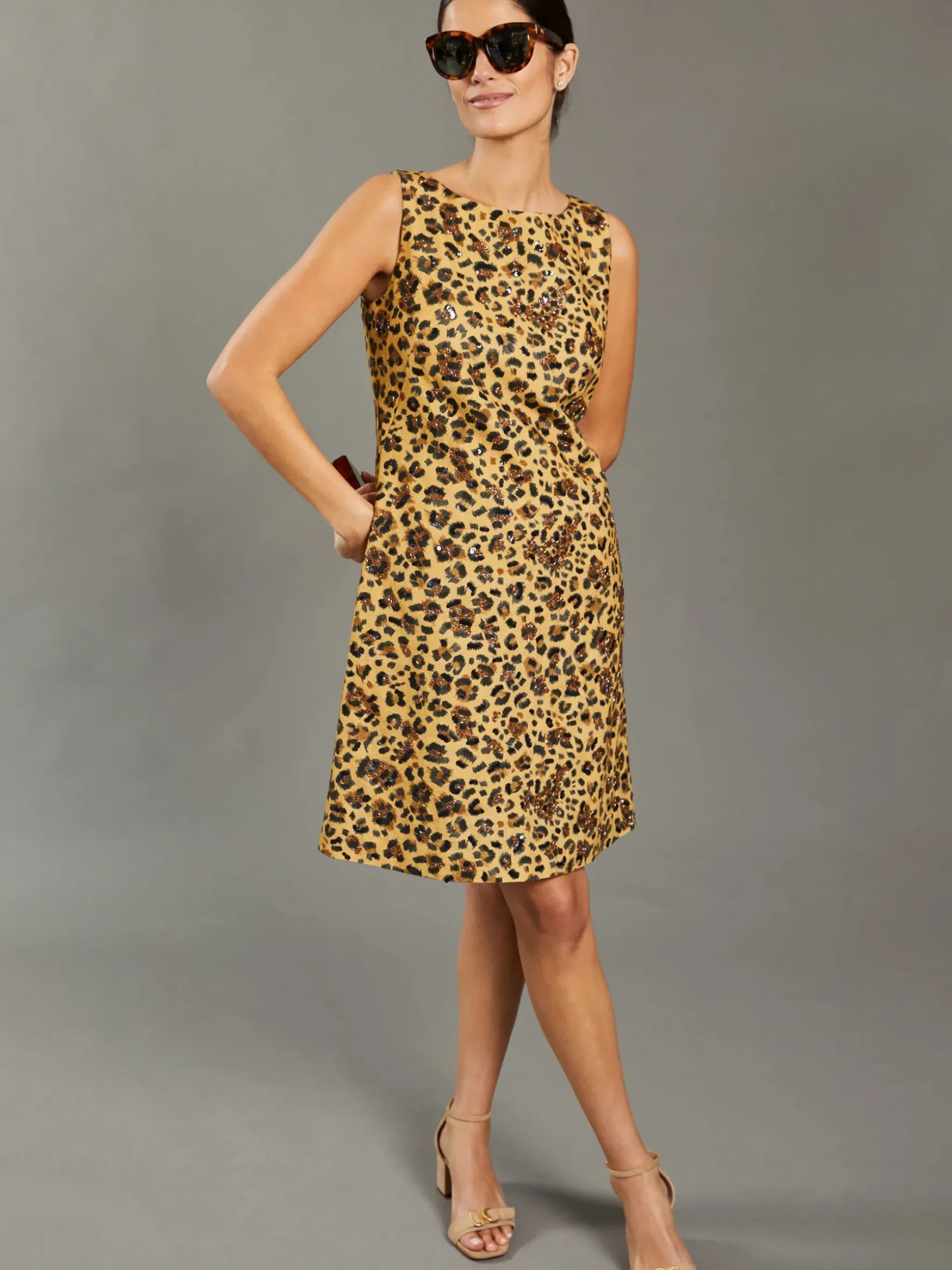 J.McLaughlin Lizzi Dress in Leopard: RSVP x Steven Stolman Tan/Black Online
