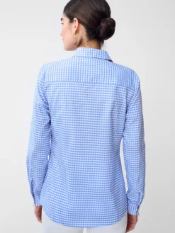 J.McLaughlin Lois Shirt in Gingham Blue/White Discount