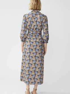 J.McLaughlin Louisa Dress in Pomegranate Grove Camel/Blue Clearance