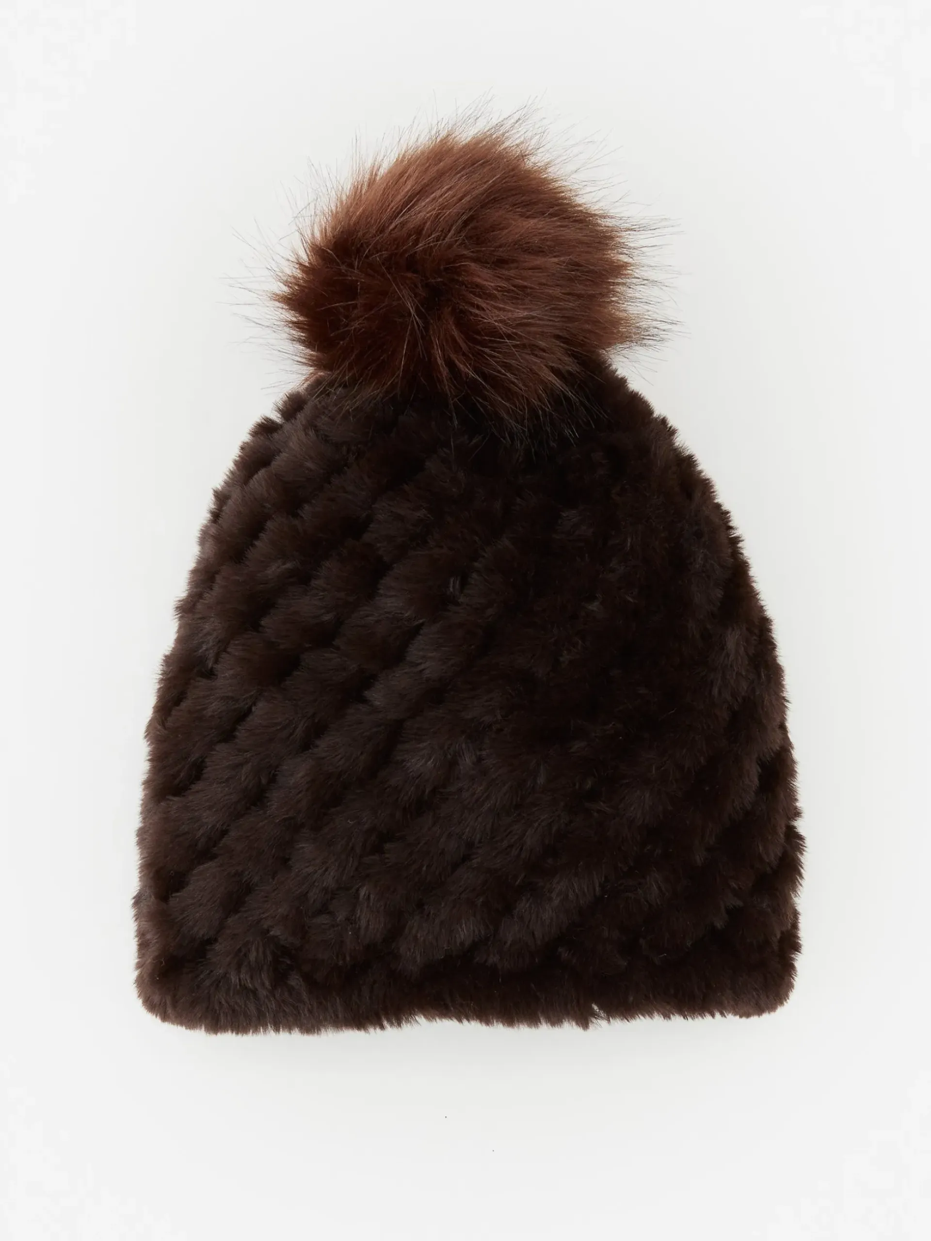 J.McLaughlin Loulou Faux Fur Beanie DarkBrown Best
