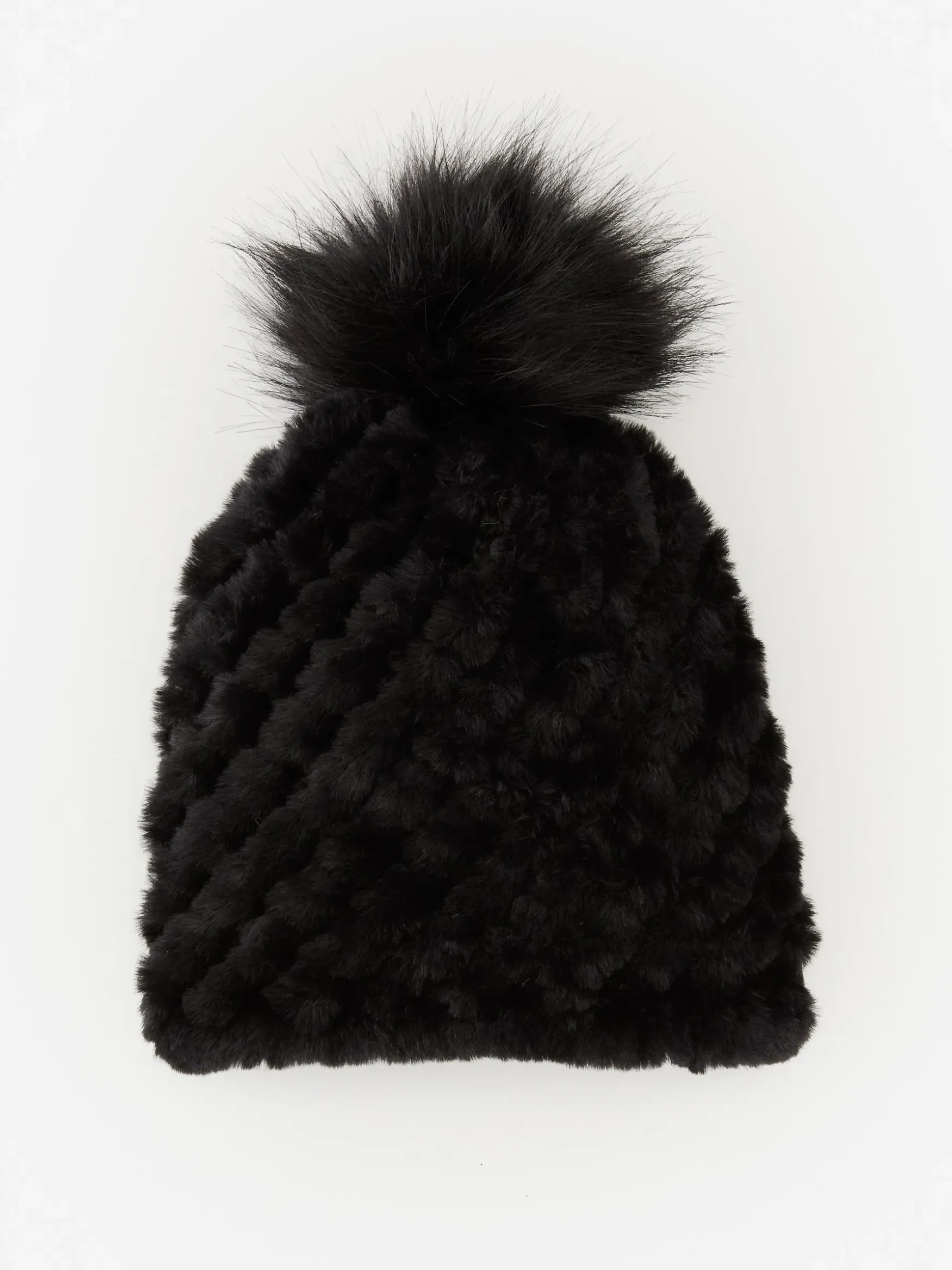J.McLaughlin Loulou Faux Fur Beanie Black Fashion