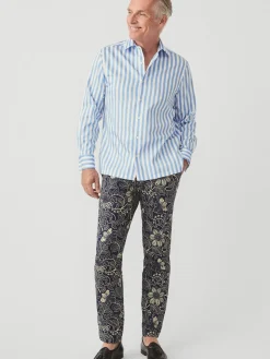 J.McLaughlin Lukas Pants in Night Blooms Navy/OffWhite Online