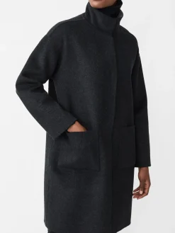 J.McLaughlin Lyons Reversible Wool Coat DarkCharcoal/Gray Sale