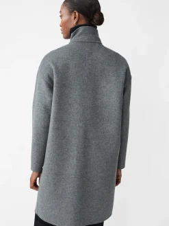 J.McLaughlin Lyons Reversible Wool Coat DarkCharcoal/Gray Sale