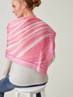 J.McLaughlin Mabel Silk Scarf in Weaver Square Pink Outlet