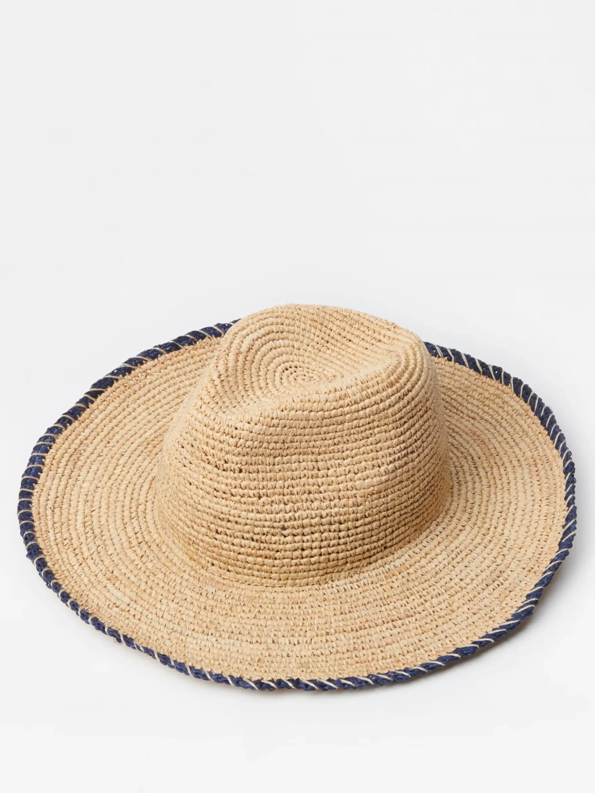J.McLaughlin Maribel Raffia Hat Natural/Navy Discount
