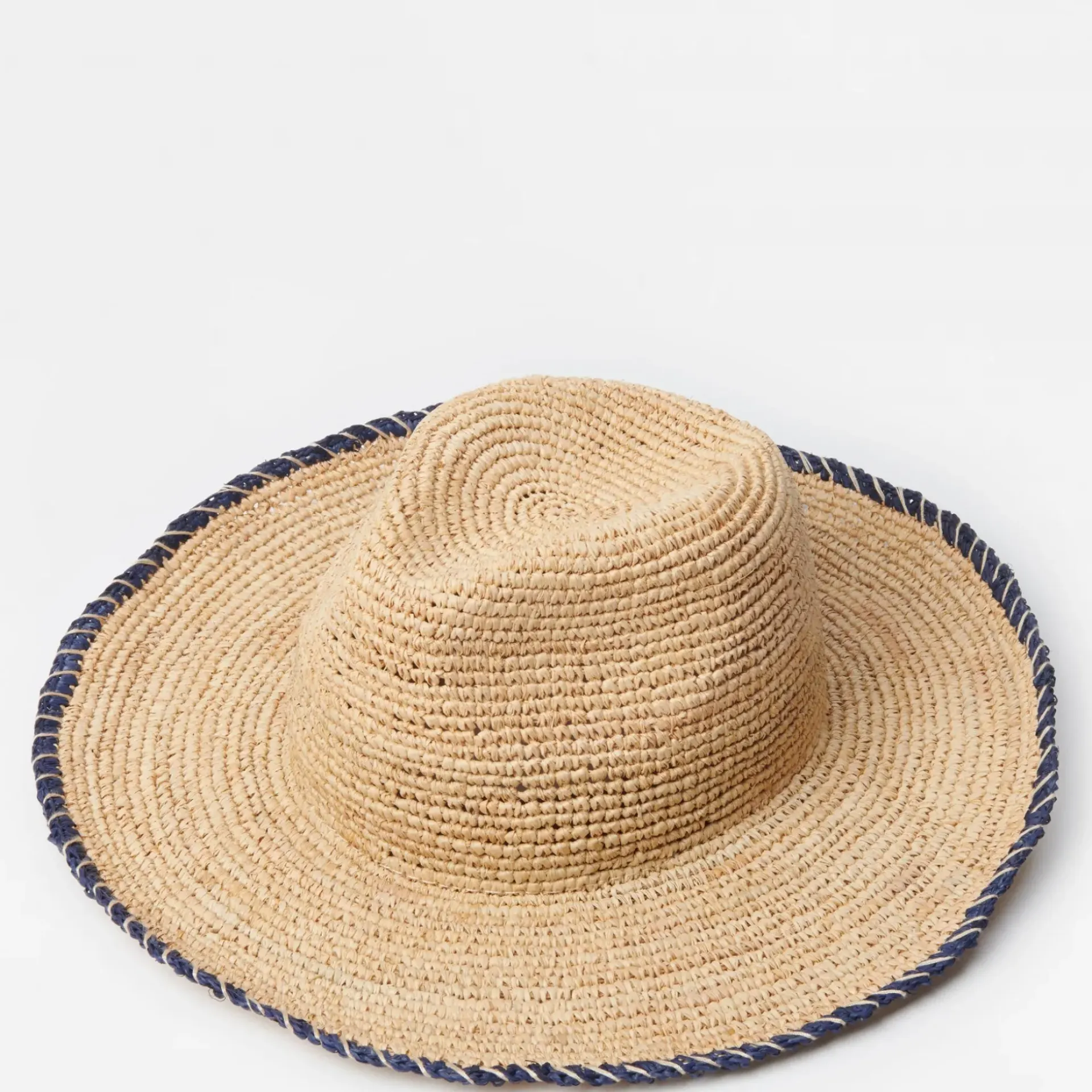J.McLaughlin Maribel Raffia Hat Natural/Navy Discount