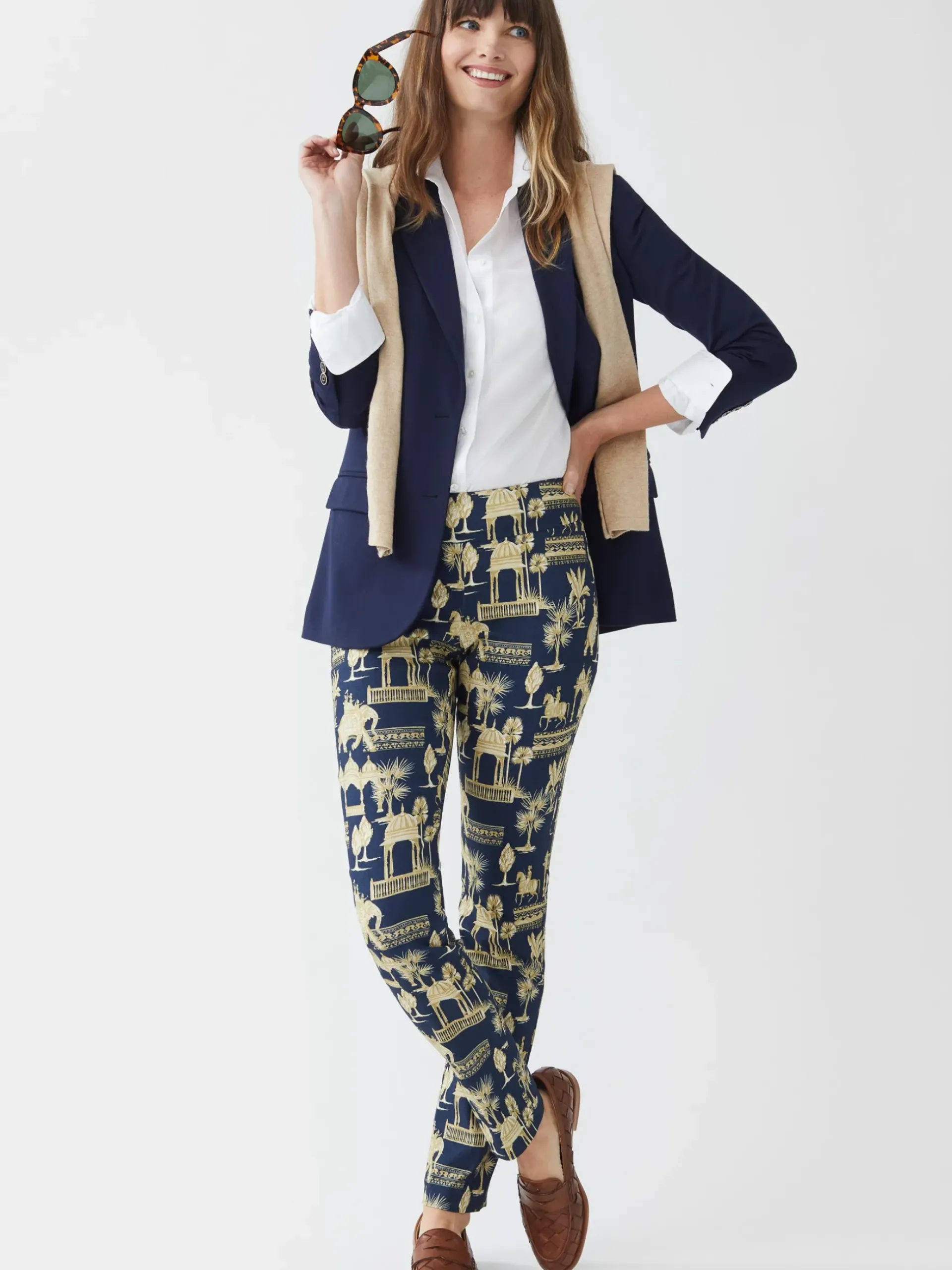 J.McLaughlin Masie Pants in Desert Toile Navy/Tan Sale