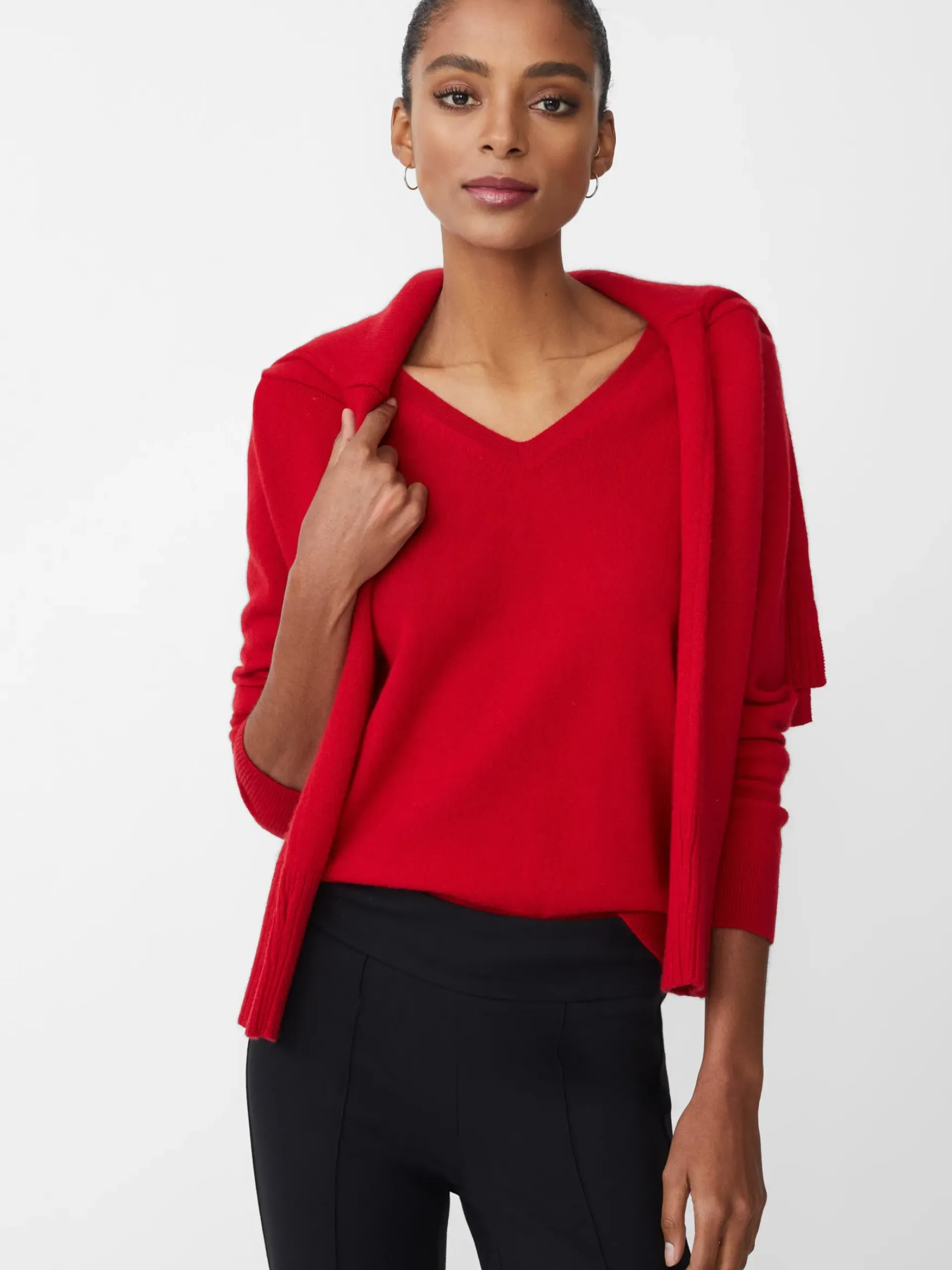 J.McLaughlin Maye Cashmere Sweater Rouge Sale
