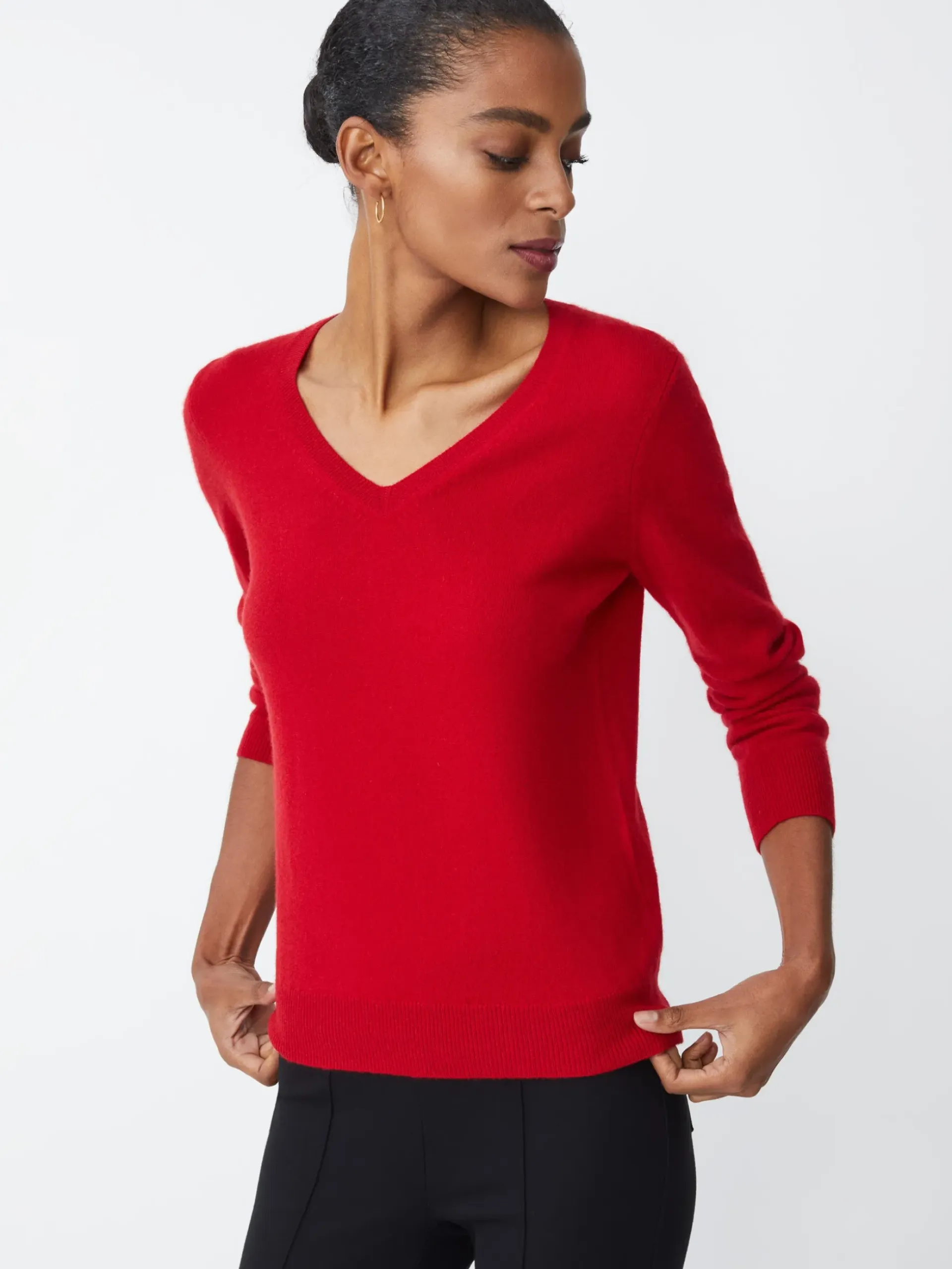 J.McLaughlin Maye Cashmere Sweater Rouge Sale