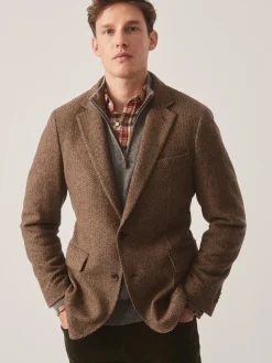 J.McLaughlin McCown Wool Sport Coat in Herringbone Beige/Brown Online