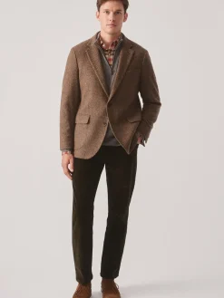 J.McLaughlin McCown Wool Sport Coat in Herringbone Beige/Brown Online