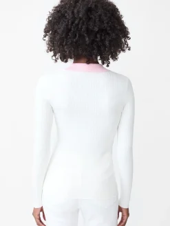 J.McLaughlin Michaela Sweater White/Pink Outlet