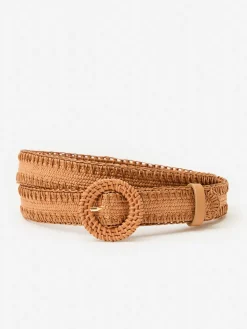 J.McLaughlin Mini Popie Grasscloth Belt Pecan Clearance