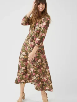 J.McLaughlin Mollie Dress in Verdant Garden Olive/Khaki Hot
