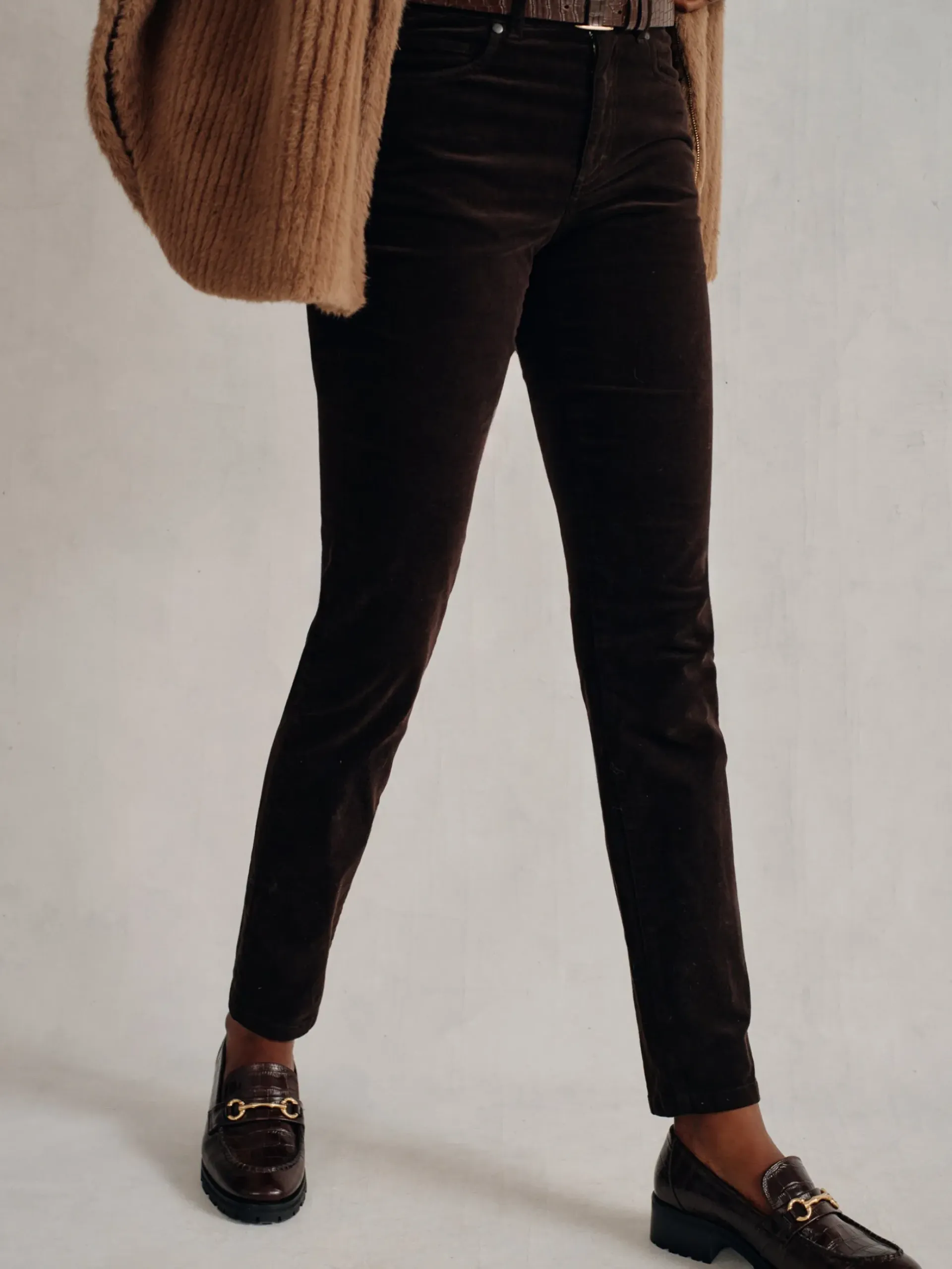 J.McLaughlin Monika Lug Sole Leather Loafers in Croc DarkBrown Online