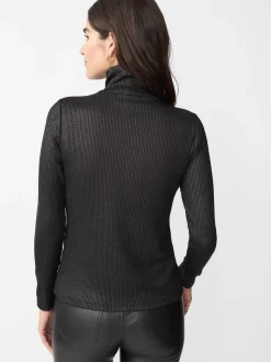 J.McLaughlin Nadia Metallic Turtleneck Black/Silver Sale