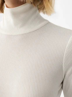 J.McLaughlin Nadia Metallic Turtleneck Cream/Silver Fashion