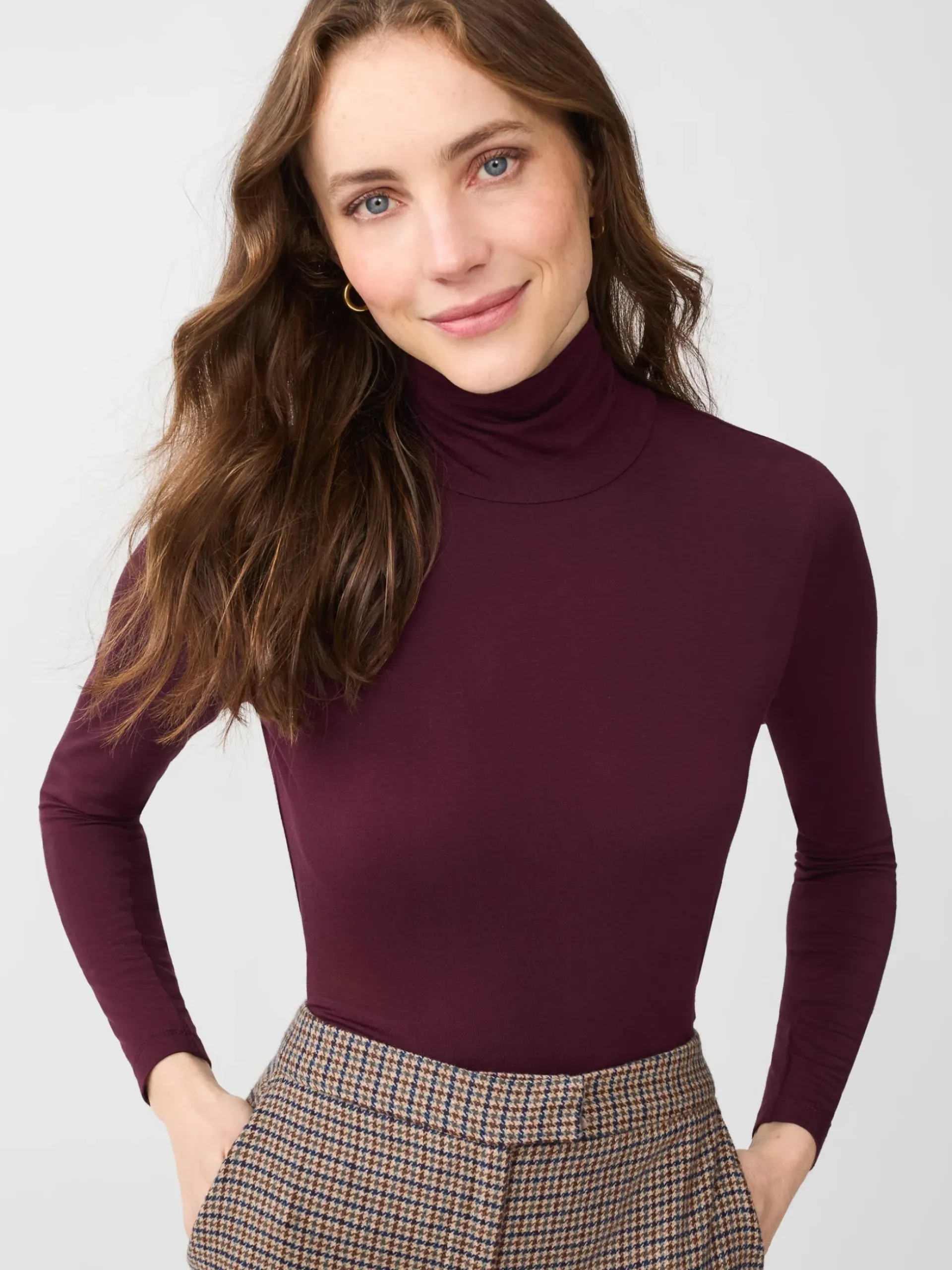 J.McLaughlin Nadia Turtleneck Burgundy Clearance