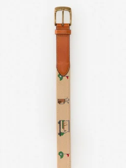 J.McLaughlin Needlepoint Belt in Golf Khaki Sale