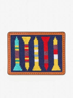 J.McLaughlin Needlepoint Cardcase in Golf Tee Navy/Multi Discount