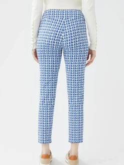 J.McLaughlin Newport Capri Pants in Marseilles Geo LightBlue/Blue/Navy New