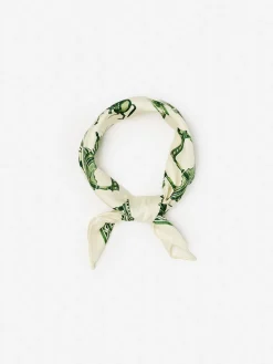 J.McLaughlin Nikka Silk Kerchief in Desert Toile OffWhite/Green New