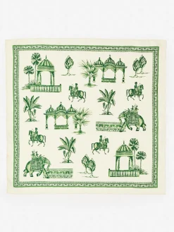 J.McLaughlin Nikka Silk Kerchief in Desert Toile OffWhite/Green New