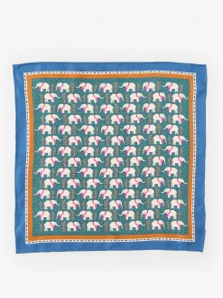 J.McLaughlin Nikka Silk Kerchief in Elephant Gate Green/Navy Discount