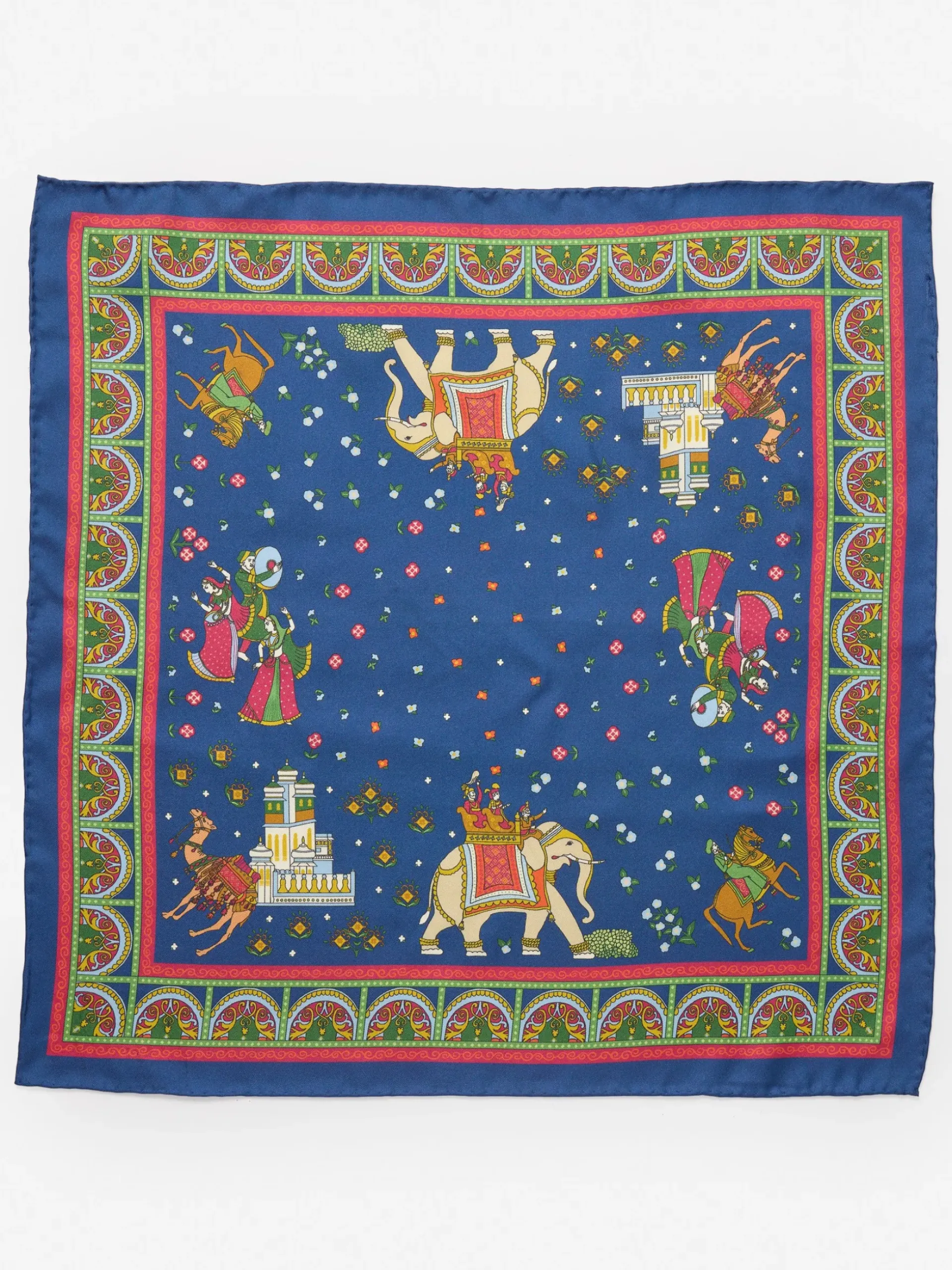 J.McLaughlin Nikka Silk Kerchief in Palace Pictorial Navy/Multi Hot