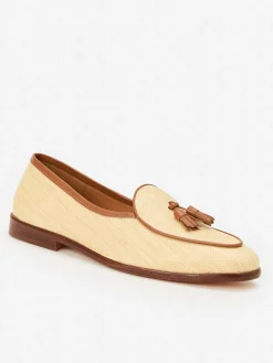 J.McLaughlin Oskar Grasscloth Loafers Natural/Brown New