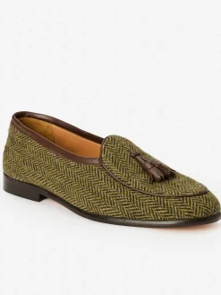 J.McLaughlin Oskar Loafers in Herringbone Brown Clearance