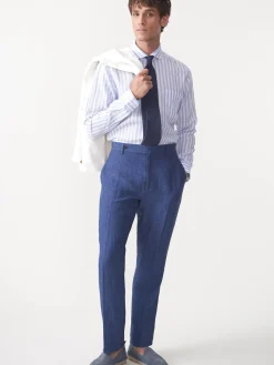 J.McLaughlin Oxford Linen Pants HeatherNavy Hot