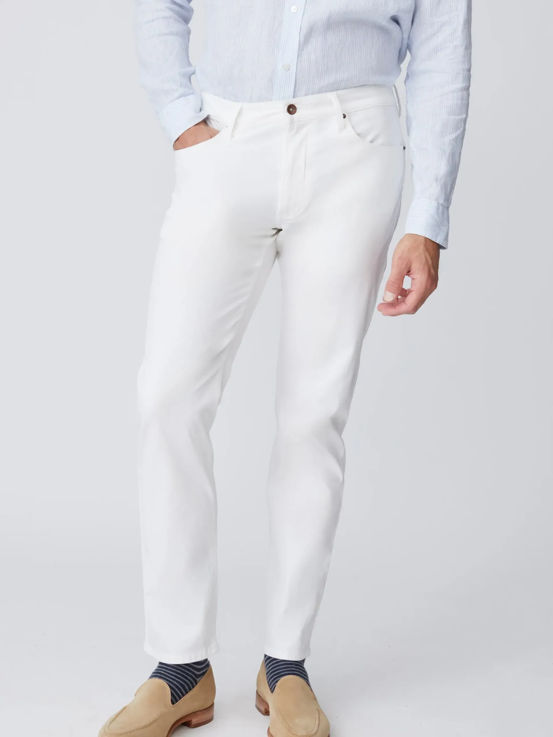 J.McLaughlin Parker 5-Pocket Straight Pants White Clearance