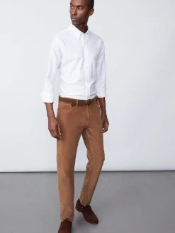 J.McLaughlin Parker 5-Pocket Straight Pants in Italian Stretch Cord Acorn Hot