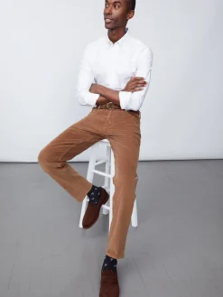 J.McLaughlin Parker 5-Pocket Straight Pants in Italian Stretch Cord Acorn Hot