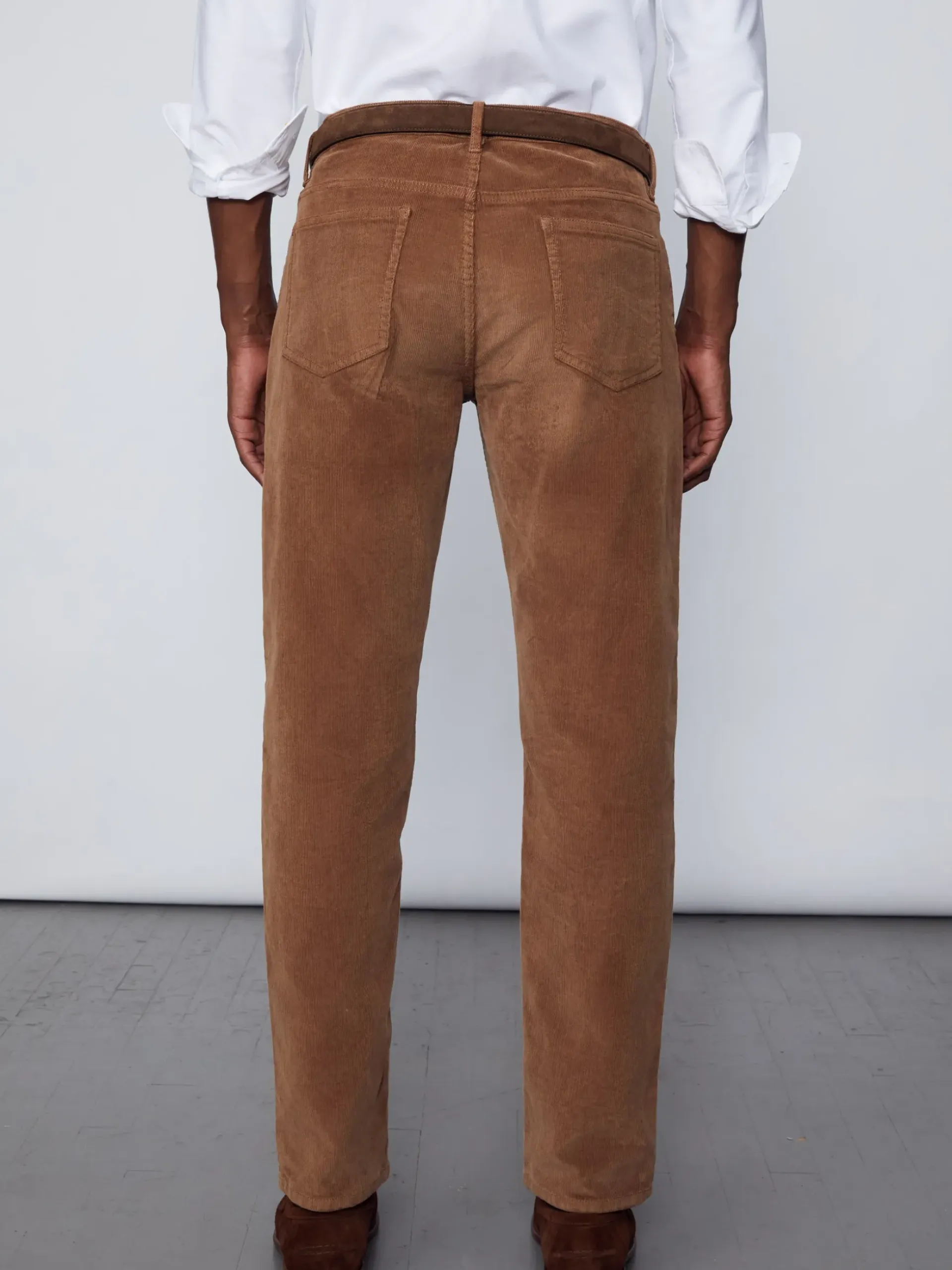 J.McLaughlin Parker 5-Pocket Straight Pants in Italian Stretch Cord Acorn Hot