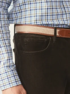 J.McLaughlin Parker 5-Pocket Straight Pants in Italian Stretch Cord Brown Best