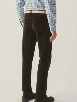 J.McLaughlin Parker 5-Pocket Straight Pants in Italian Stretch Cord Brown Best