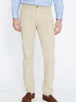 J.McLaughlin Parker 5-Pocket Straight Pants in Stretch Cotton Sateen Stone Clearance