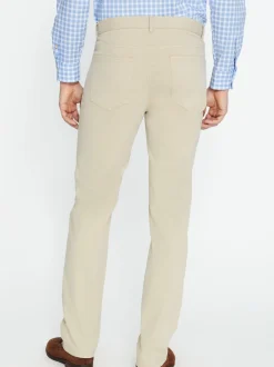 J.McLaughlin Parker 5-Pocket Straight Pants in Stretch Cotton Sateen Stone Clearance
