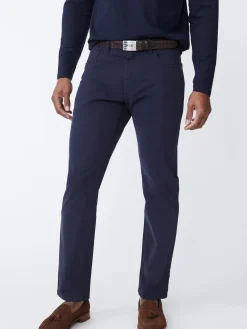 J.McLaughlin Parker 5-Pocket Straight Pants in Stretch Cotton Sateen Navy Best