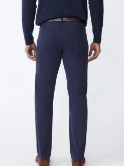 J.McLaughlin Parker 5-Pocket Straight Pants in Stretch Cotton Sateen Navy Best