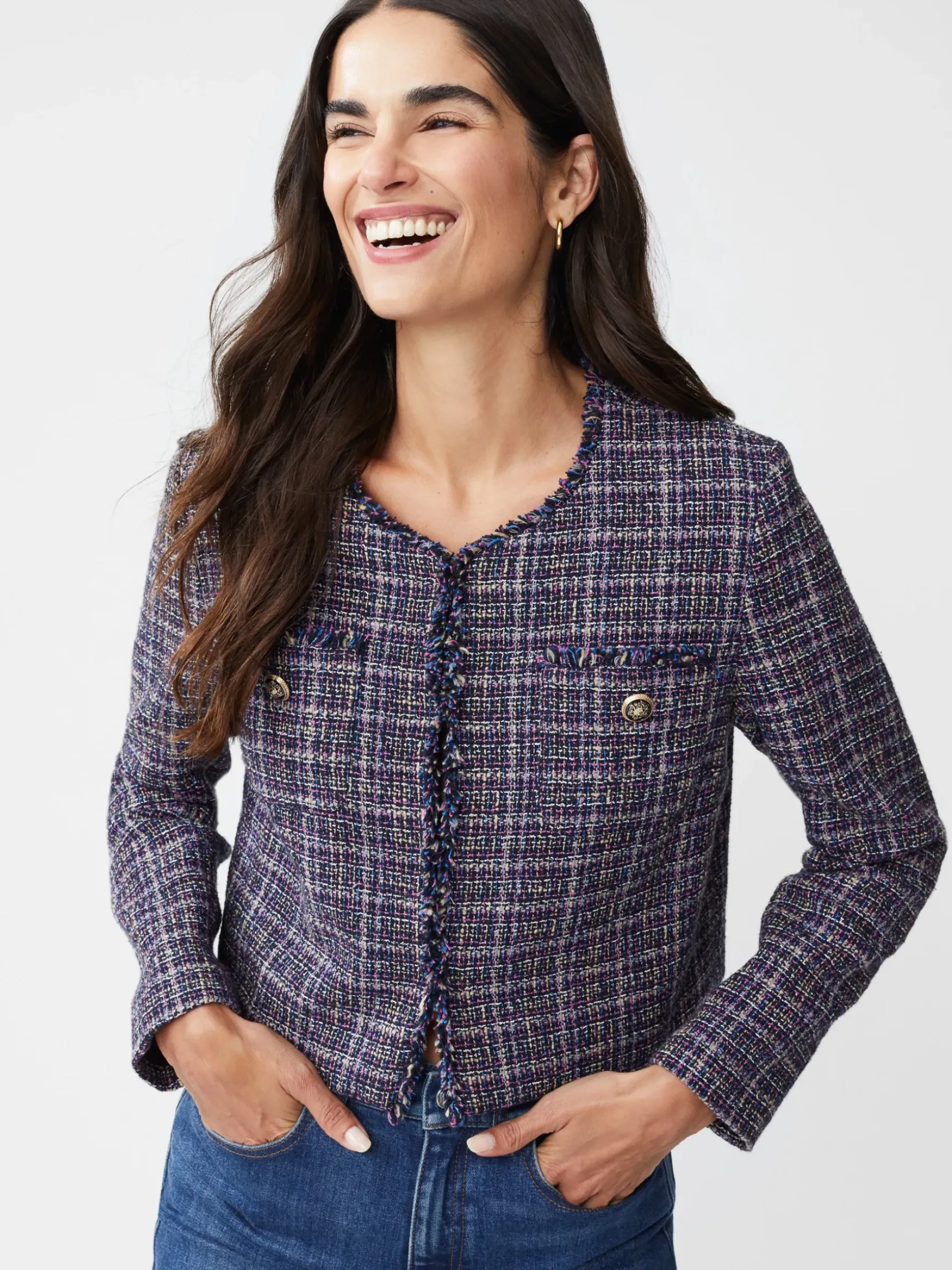 J.McLaughlin Pemille Tweed Jacket BlackMulti New