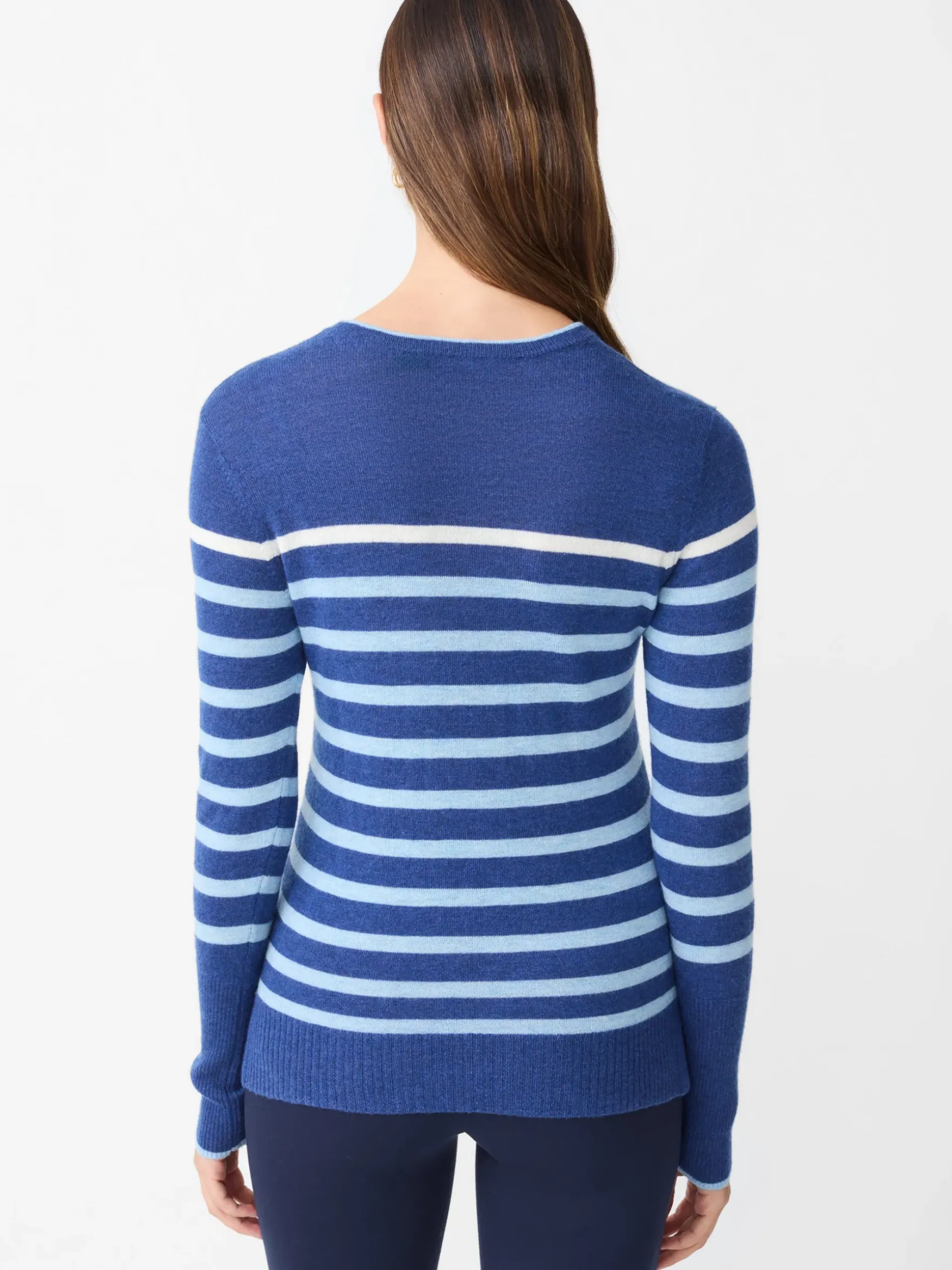 J.McLaughlin Poet Cashmere Sweater in Stripe Navy/Multi Online