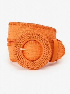 J.McLaughlin Popie Grasscloth Belt Orange Outlet