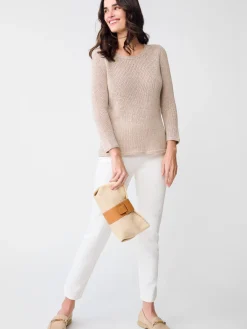 J.McLaughlin Raelyn Linen Blend Sweater HeatherSand Hot