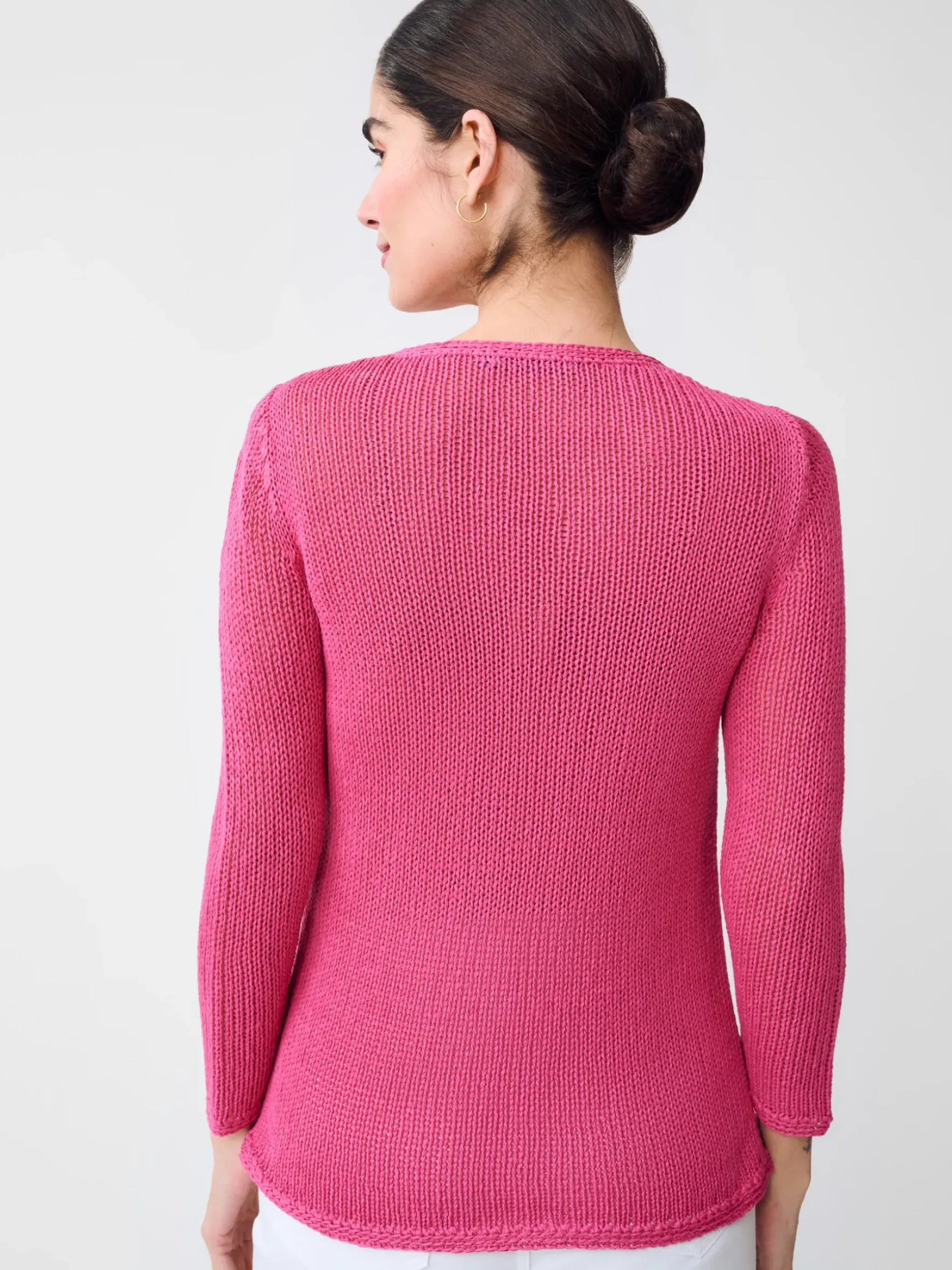 J.McLaughlin Raelyn Linen Blend Sweater HotPink Clearance